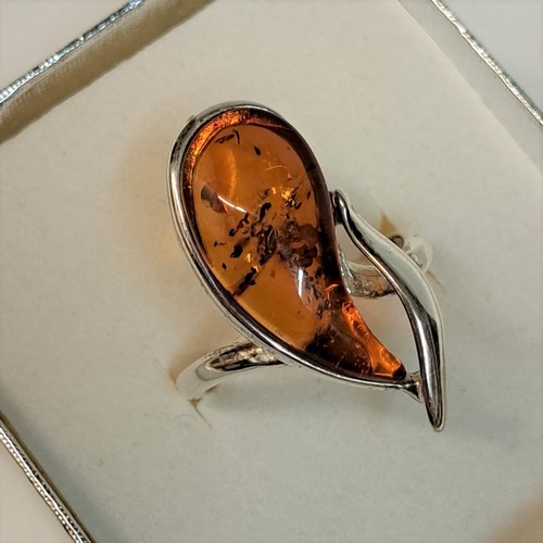 HWG-23101 Ring, Teardrop Shape with Silver Accent $60 at Hunter Wolff Gallery